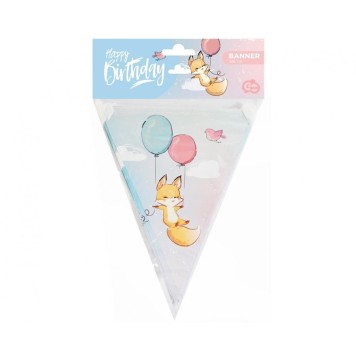 Fox Fox Happy Birthday banner 326 cm