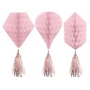 Colour Rose Gold Hanging Decoration Set of 3