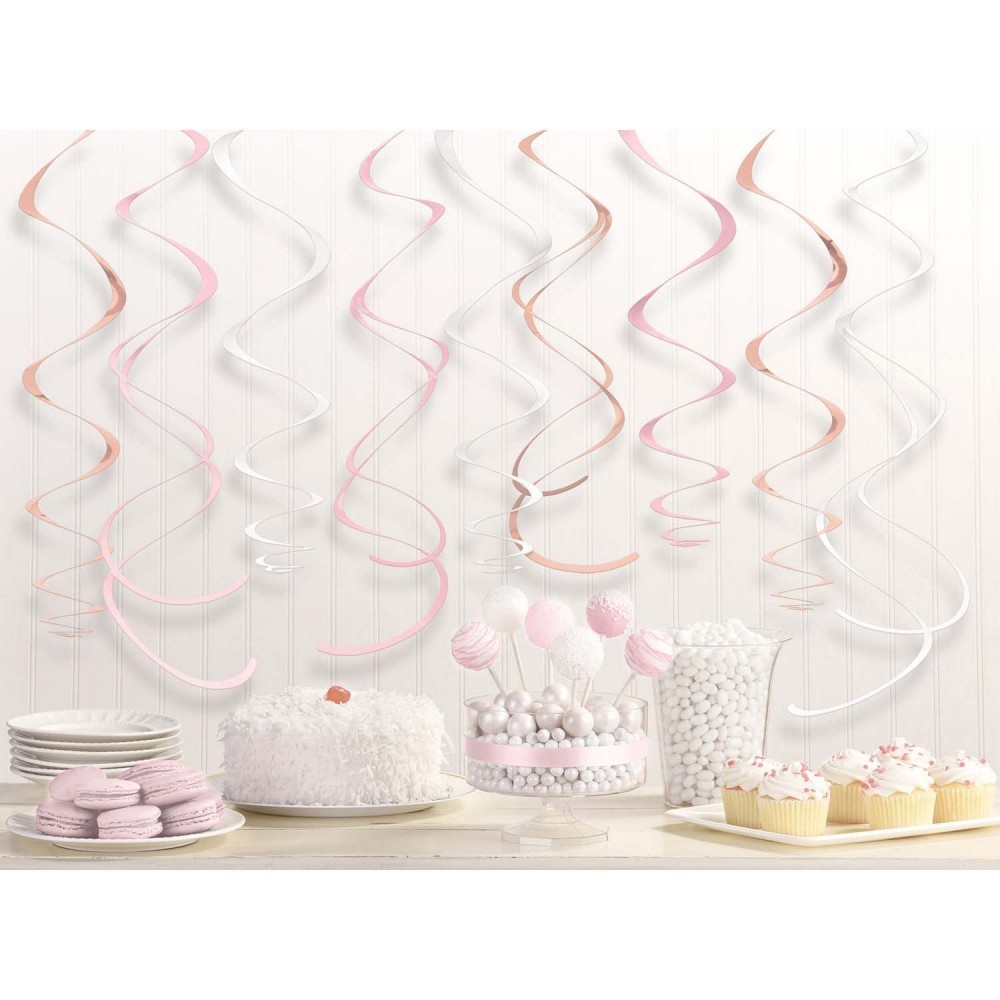 Colour Rose Gold ribbon decoration set of 12 pieces