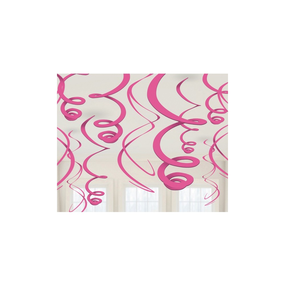 Colour Bright Pink Pink Ribbon Decoration 12-Piece Set