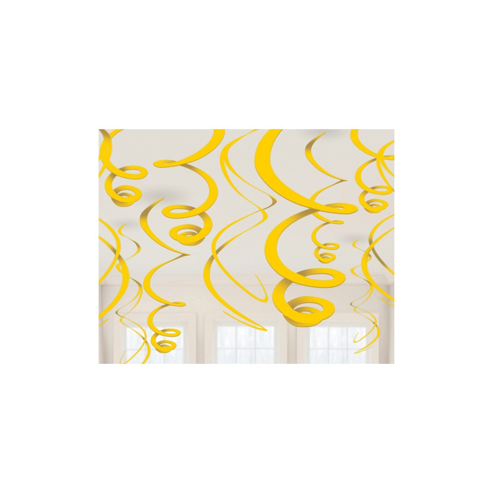 Colour Yellow Yellow ribbon decoration set of 12