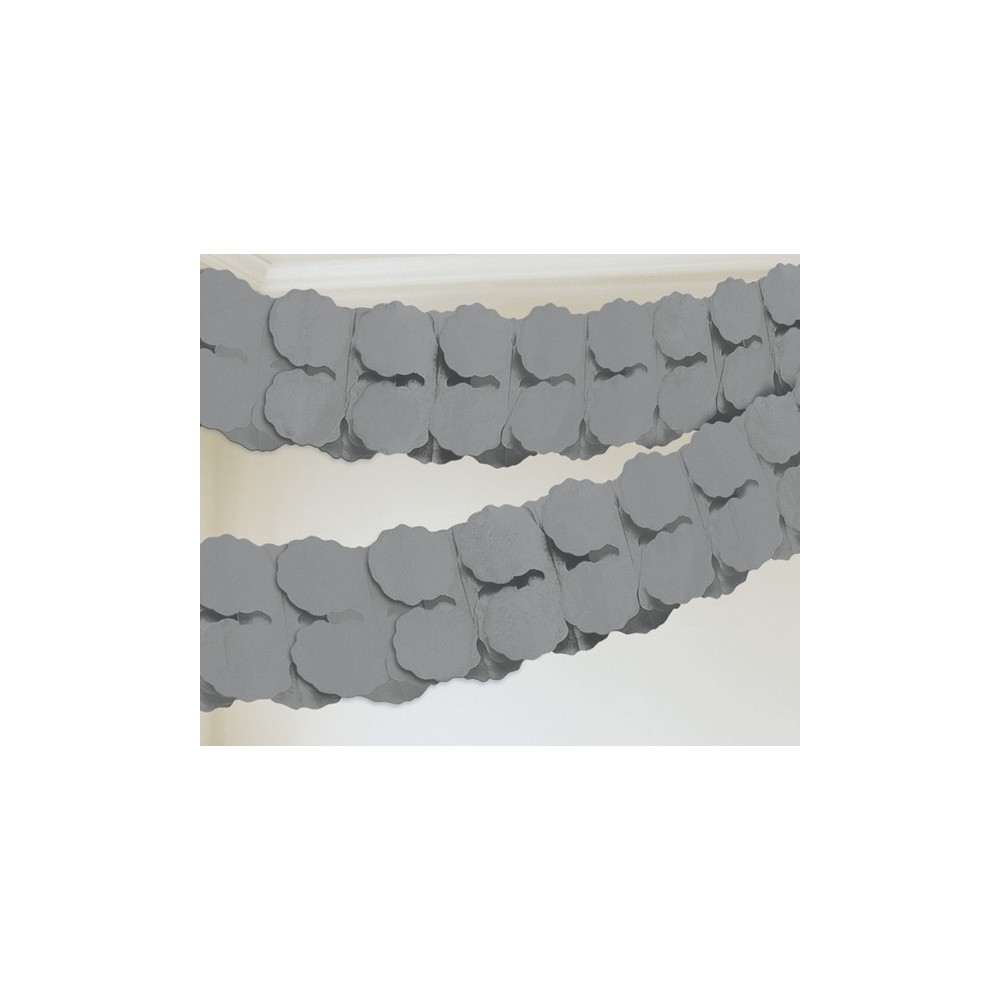 Colour Silver, Silver Paper Garland 365 cm