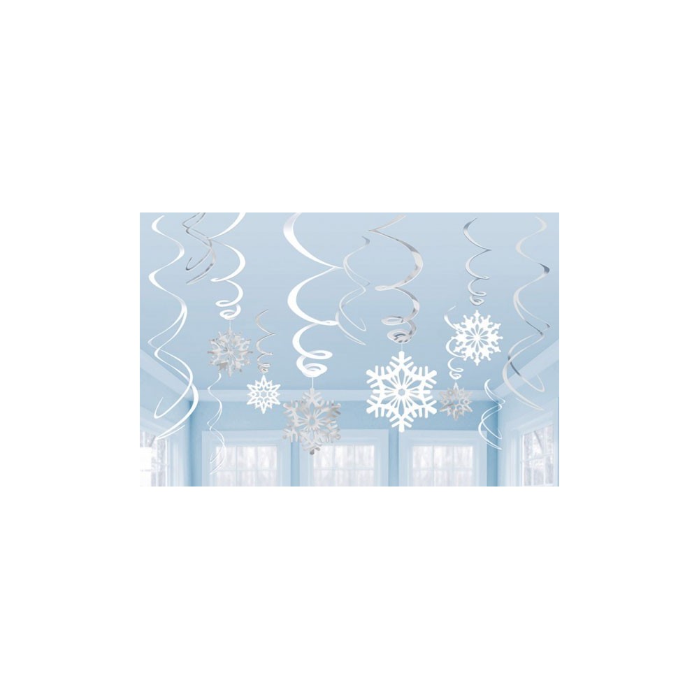 Christmas Snowflake, Snowflake Ribbon Decoration Set of 12