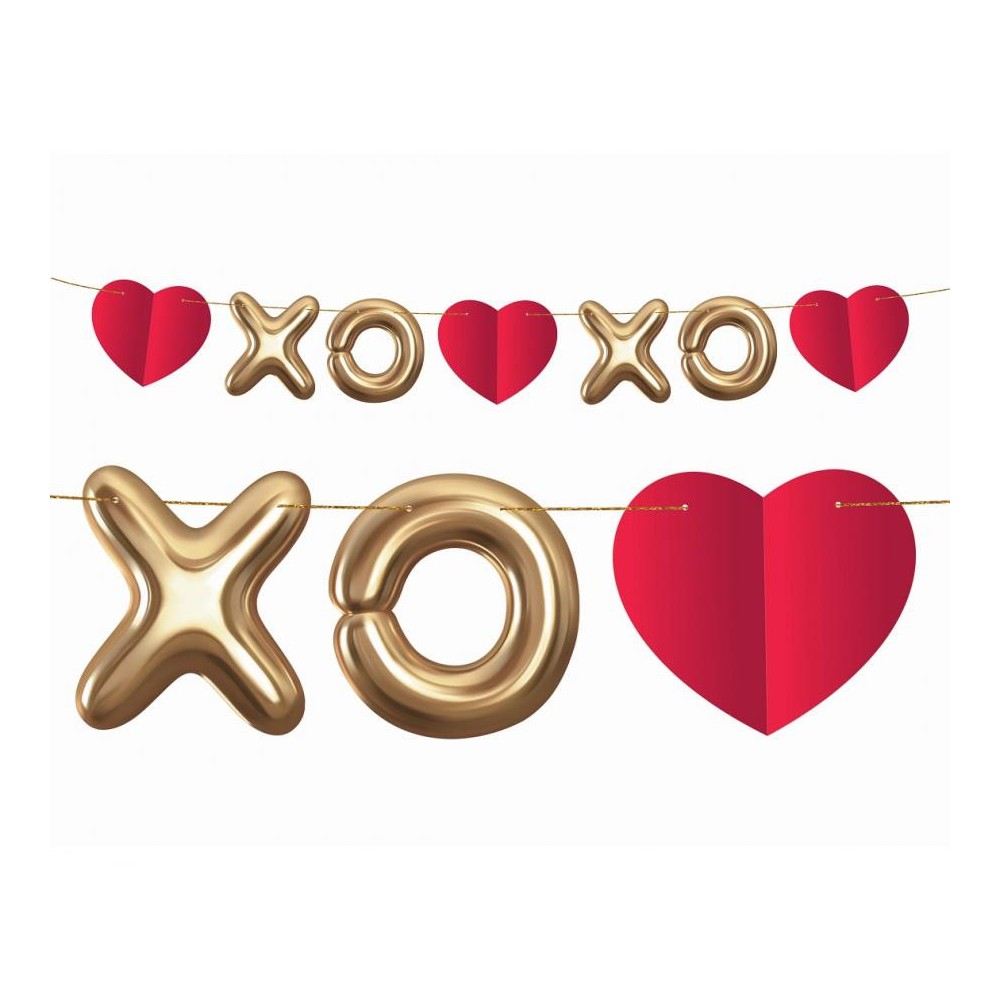 Love XOXO Red XOXO paper garland 200 cm