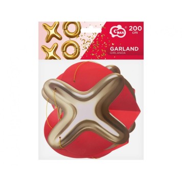 Love XOXO Red XOXO paper garland 200 cm