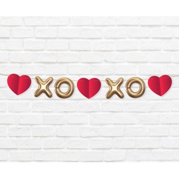 Love XOXO Red XOXO paper garland 200 cm