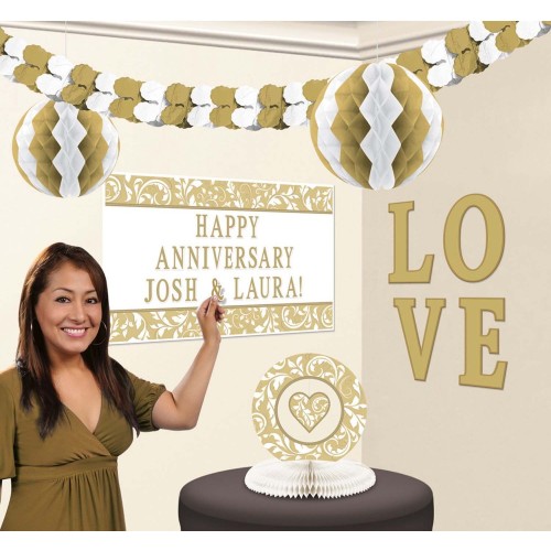 Colour Gold, 9 pcs Decoration Set