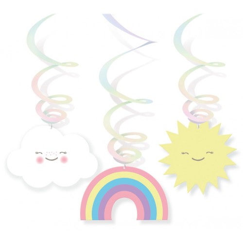 Rainbow Rainbow and Cloud and Cloud Ribbon Decoration 6-piece Set