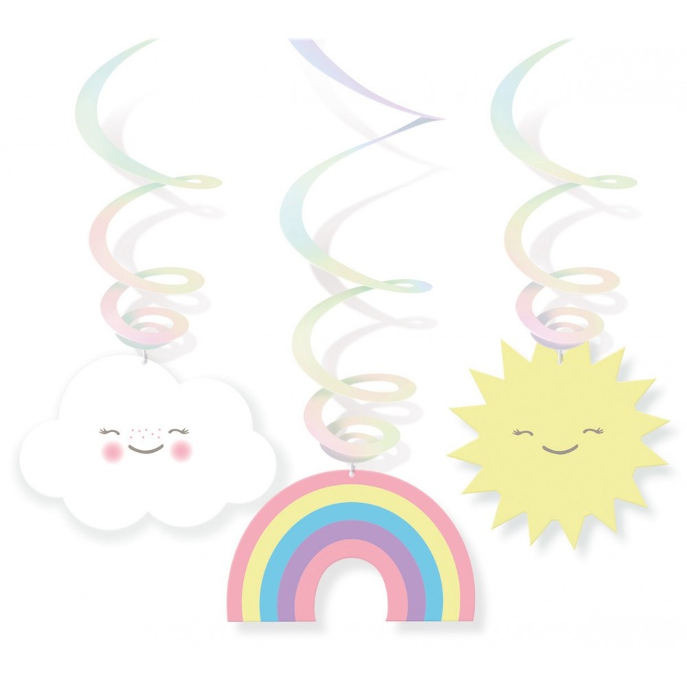 Rainbow Rainbow and Cloud and Cloud Ribbon Decoration 6-piece Set