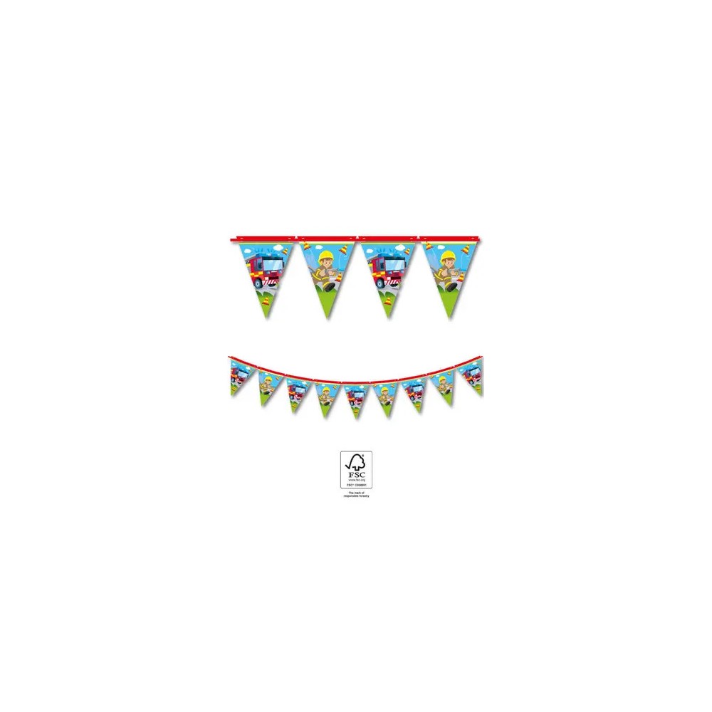 Fireman Rescue flag garland FSC 2.3 m