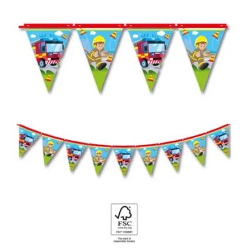 Fireman Rescue flag garland FSC 2.3 m