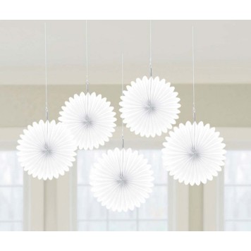 Colour White mini hanging decoration set of 5