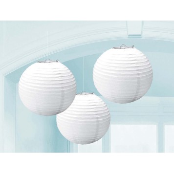 Colour White, 3-piece white lantern set 20.4 cm