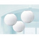 Colour White, 3-piece white lantern set 20.4 cm