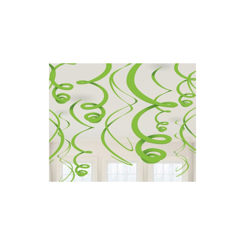 Colour Kiwi Green Ribbon Decoration Set of 12