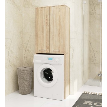 Meuble machine a laver 2 portes 4 étagères 180X64X30 cm Bois sonoma