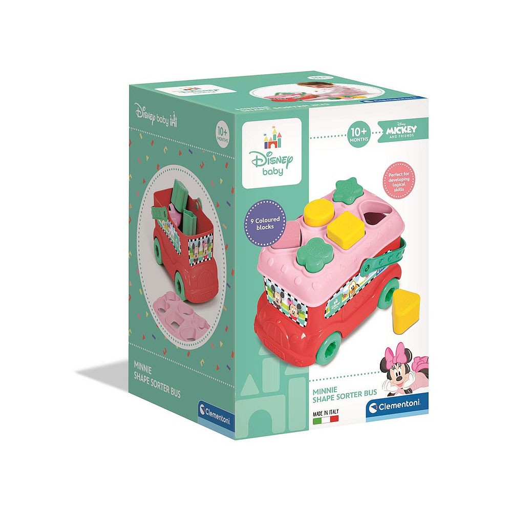 Disney Minnie  Red shape sorter bus Clementoni