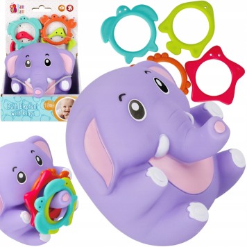 Elephant baby bath toy with rings