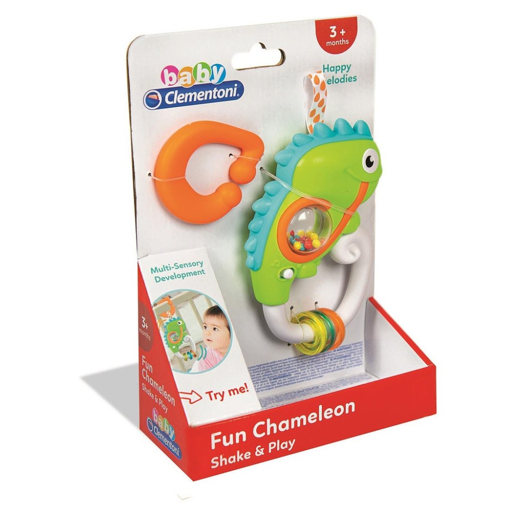 Animals Green Chameleon Baby Rattle Clementoni