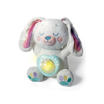 Rabbit White Plush night light, projector Clementoni