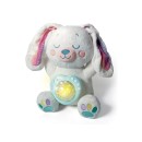 Rabbit White Plush night light, projector Clementoni