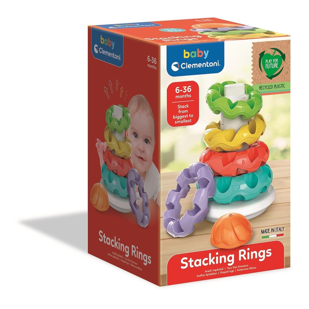 Colour Stacking Rings 5-piece pyramid building game Clementoni