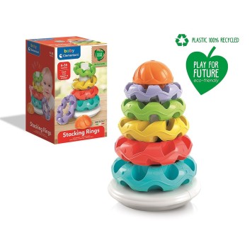 Colour Stacking Rings 5-piece pyramid building game Clementoni