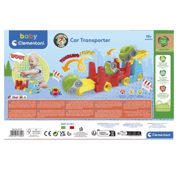 Vehicle Team Colorful Flipping Car Transporter 2 in 1 Clementoni