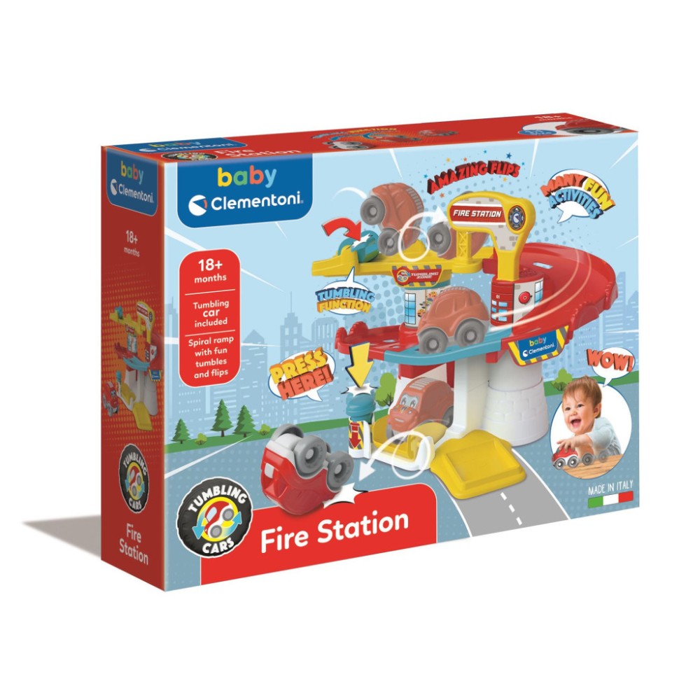 Colour Fun Fire Station Development Set with Tumble Car Clementoni