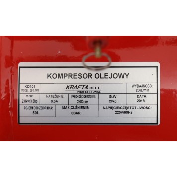 Kompresor olejowy 50L KD401
