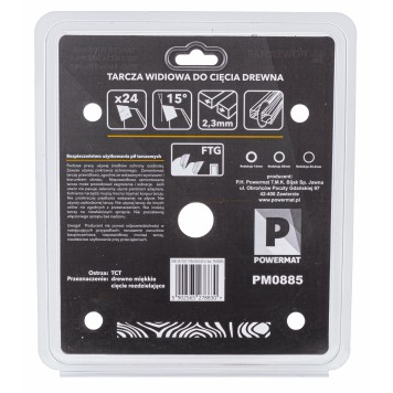 Tarcza widiowa do drewna 190x30 24z TDD-190x30x24Z