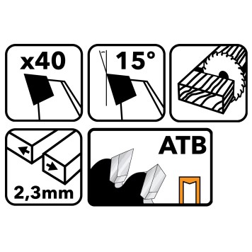 Tarcza widiowa do drewna 190x30 40z TDD-190x30x40Z