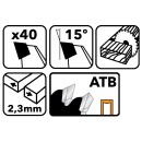 Tarcza widiowa do drewna 190x30 40z TDD-190x30x40Z