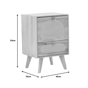 Table de chevet bois marron 40x35x59 cm
