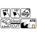 Tarcza widiowa do drewna 185x20 40z TDD-185x20x40Z