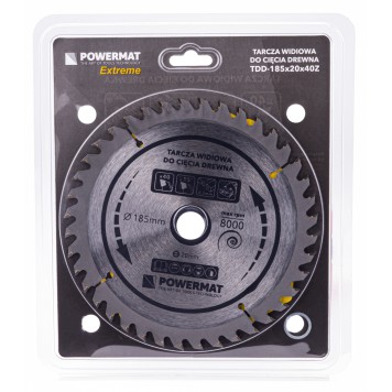 Tarcza widiowa do drewna 185x20 40z TDD-185x20x40Z