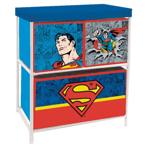 Superman toy storage stand 3-compartment 53x30x60 cm