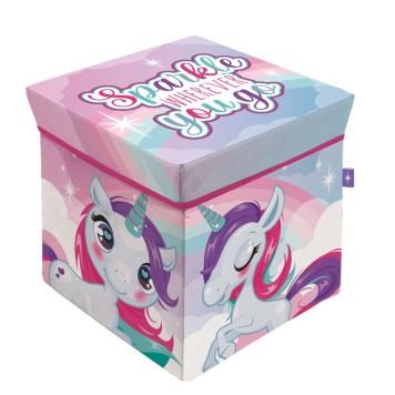 Unicorn Sparkle toy storage 30×30×30 cm