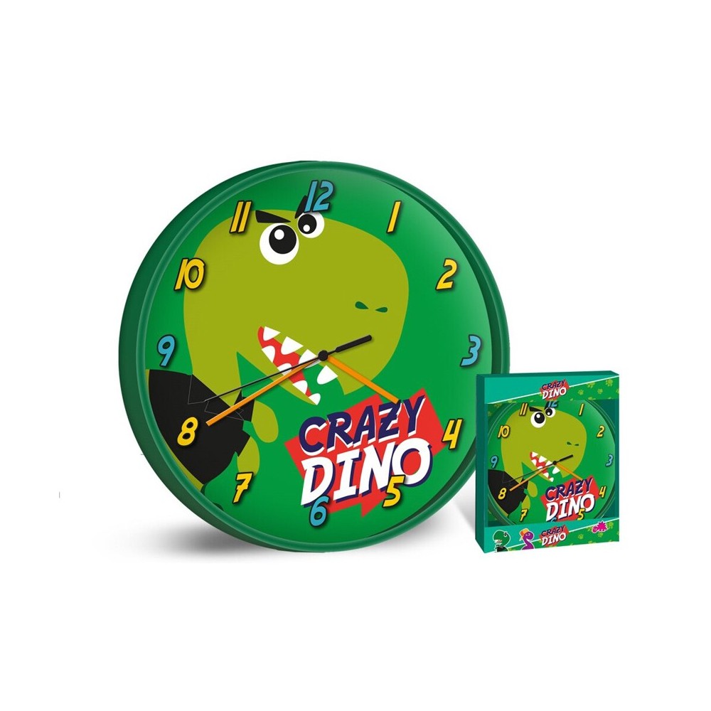 Dinosaur Green wall clock 25 cm