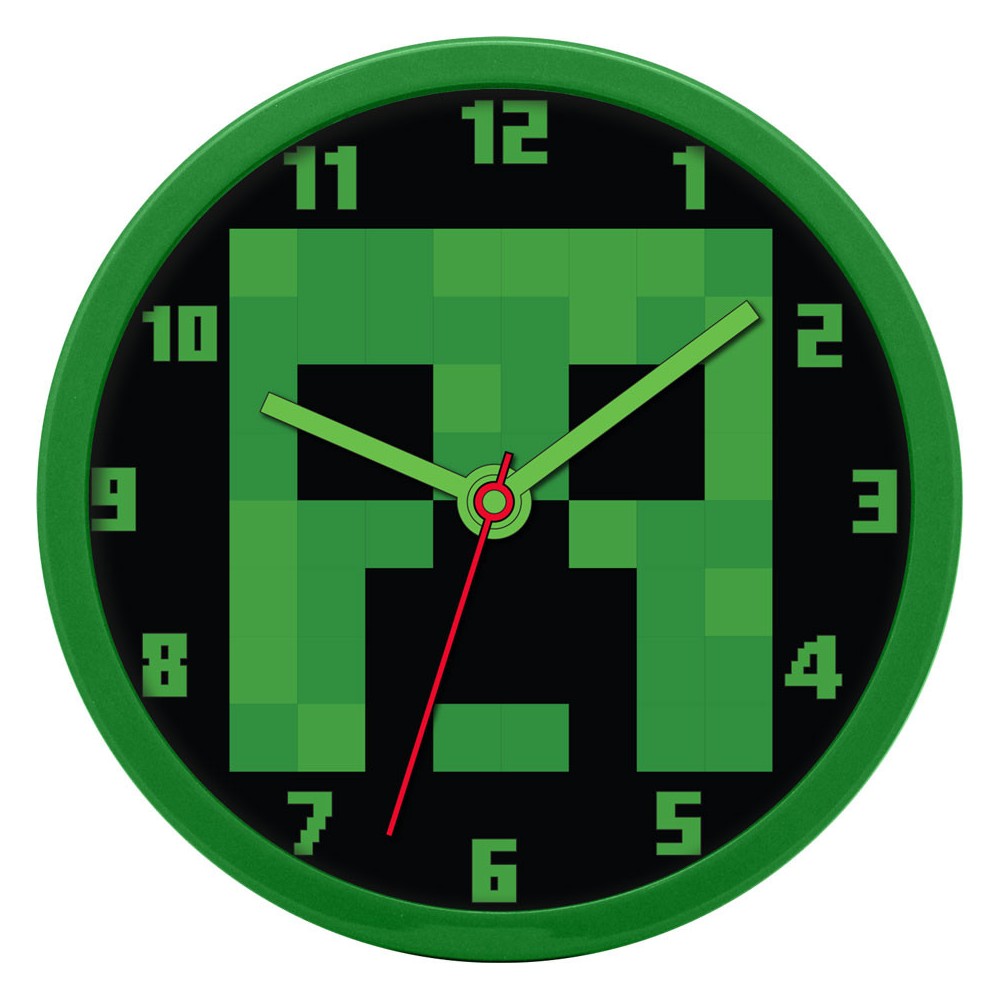 Minecraft Green wall clock 25 cm
