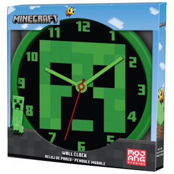 Minecraft Green wall clock 25 cm