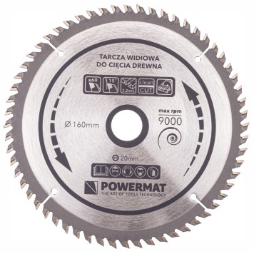 Tarcza widiowa do drewna 160x20 60z TDD-160x20x60Z