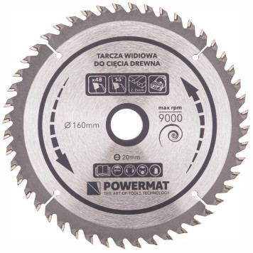 Tarcza widiowa do drewna 160x20 48z TDD-160x20x48Z