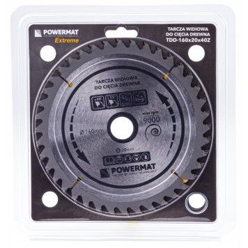 Tarcza widiowa do drewna 160x20 40z TDD-160x20x40Z