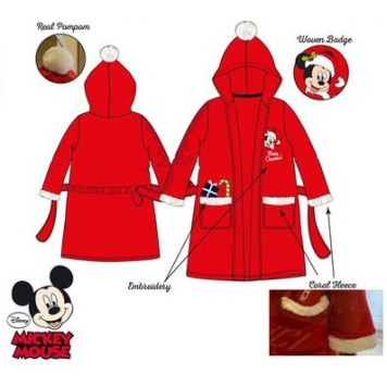 Disney Mickey  Christmas Children's Bathrobe 8 years