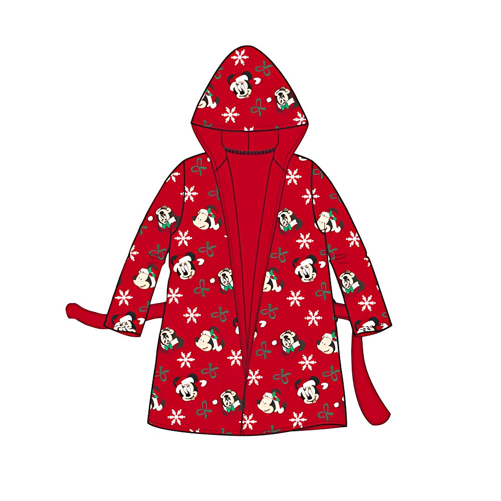 Disney Minnie  Red Snow Christmas Kids Bathrobe 3-8 years