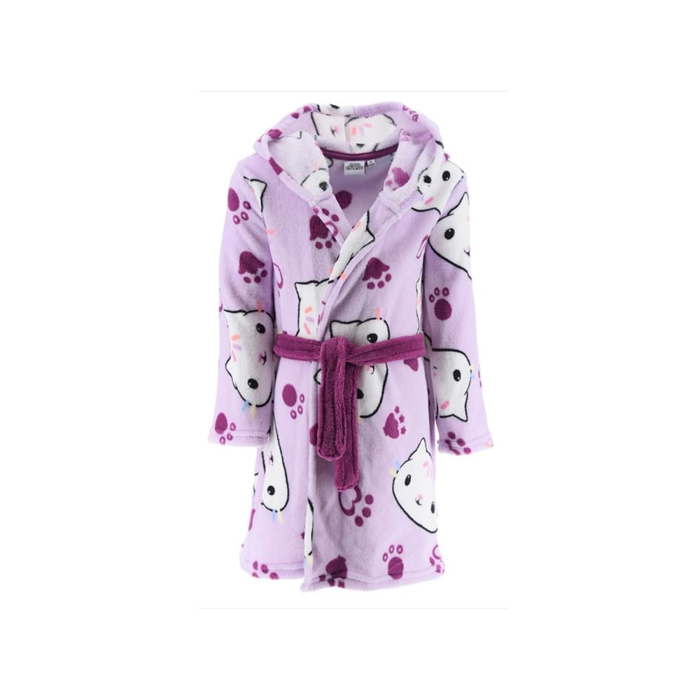 Gabby's Dollhouse Cat Purple children's bathrobe aged 8 / 128 cm