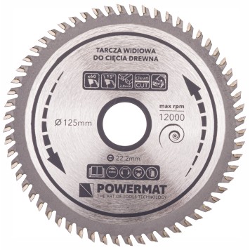 Tarcza widiowa do drewna 125x22.2 60z TDD-125x22.2x60Z