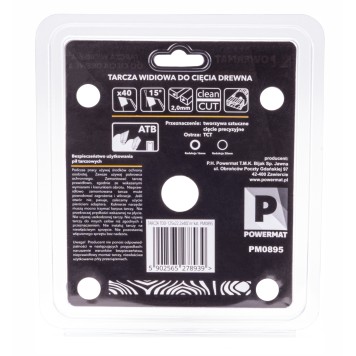 Tarcza widiowa do drewna 125x22.2 40z TDD-125x22.2x40Z