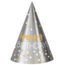 Colour Gold, Silver Party Hat, 12 pcs